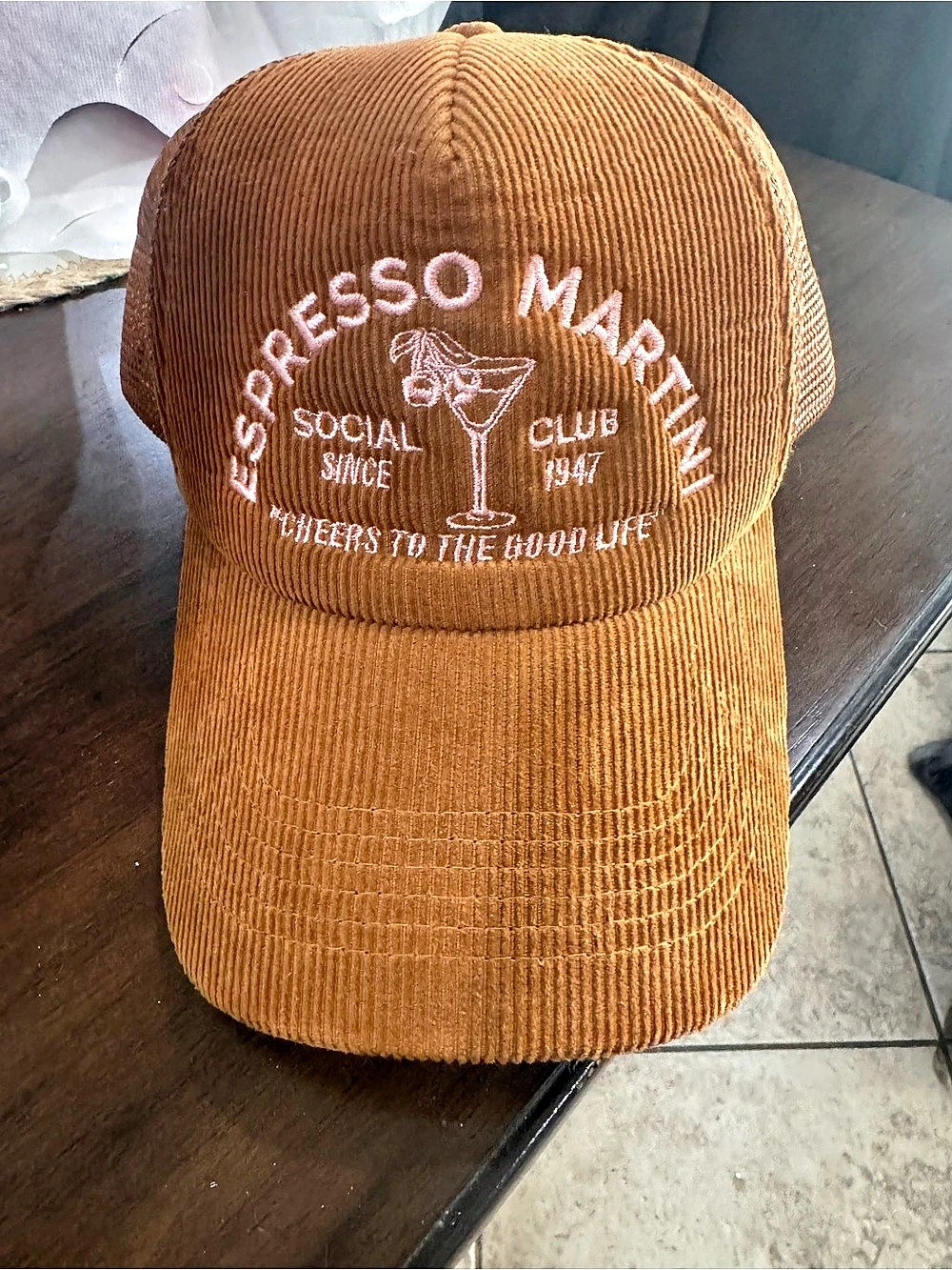 Anthropologie Corduroy Trucker Hat in Brown NWT